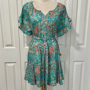 Umgee Vibrant Paisley Light Weight Mini Dress